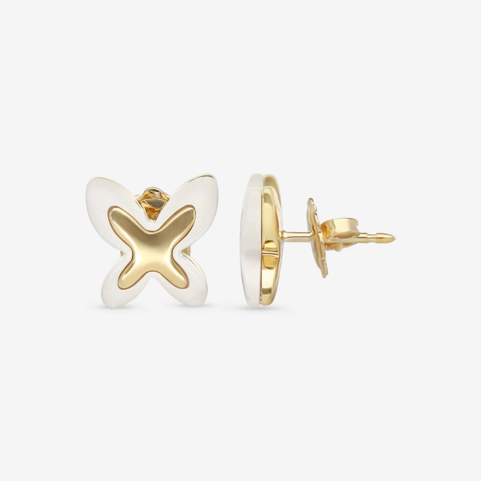 Mimi Milano Freevola 18K Yellow Gold, Kogolon Stud Earrings OXM243G8P1