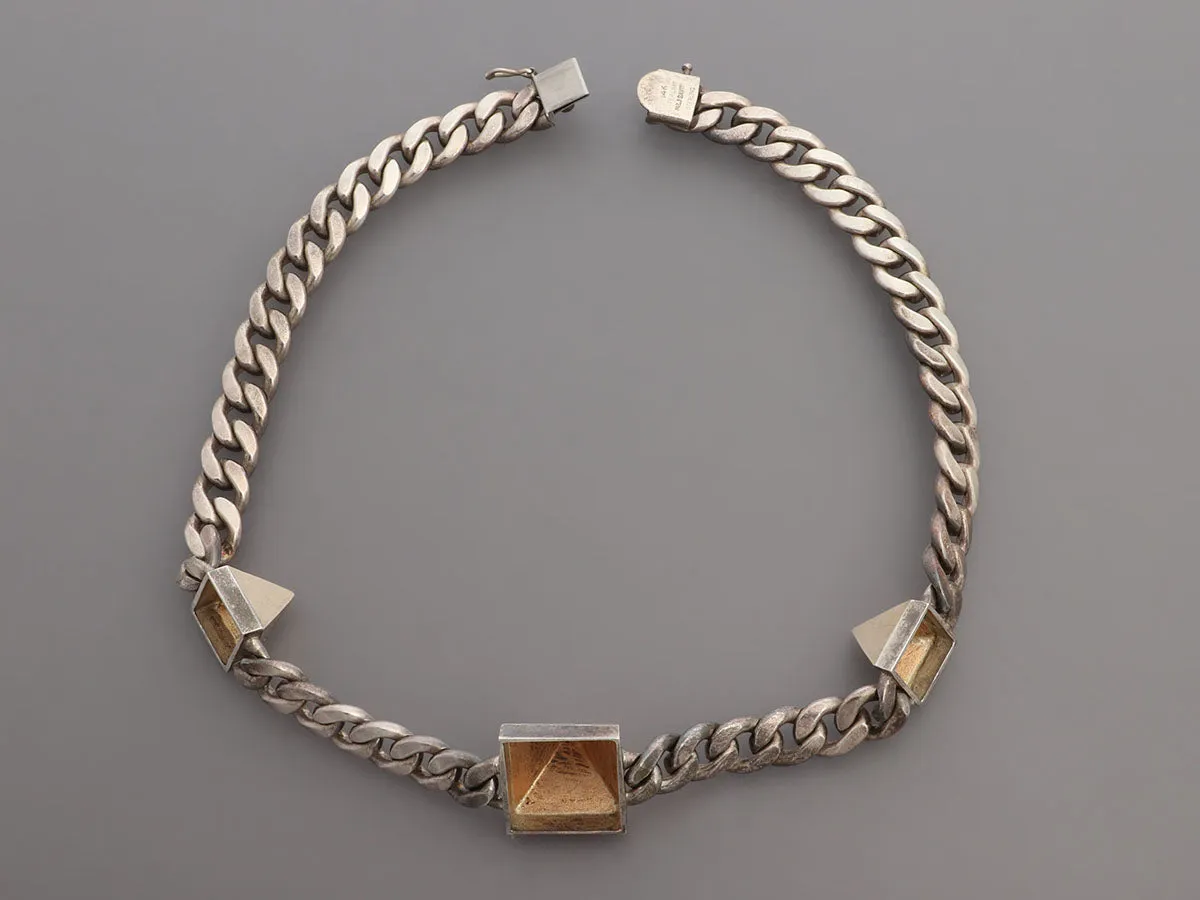 MJ Savitt Two-Tone Pyramid Choker