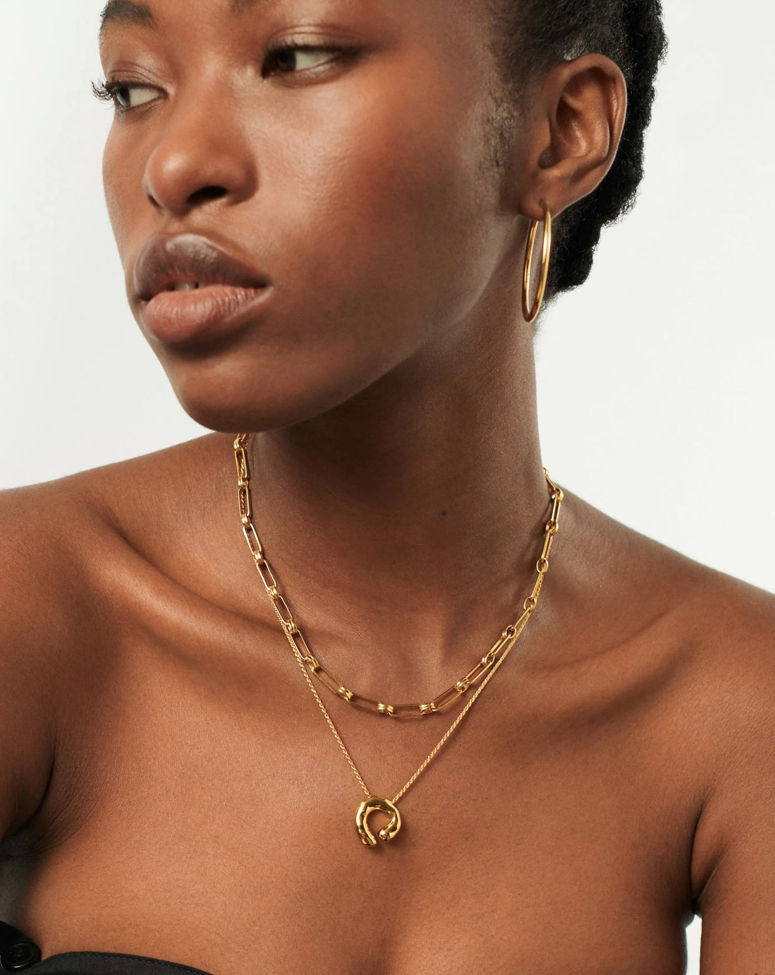 Molten Open Pendant Necklace | 18k Gold Plated