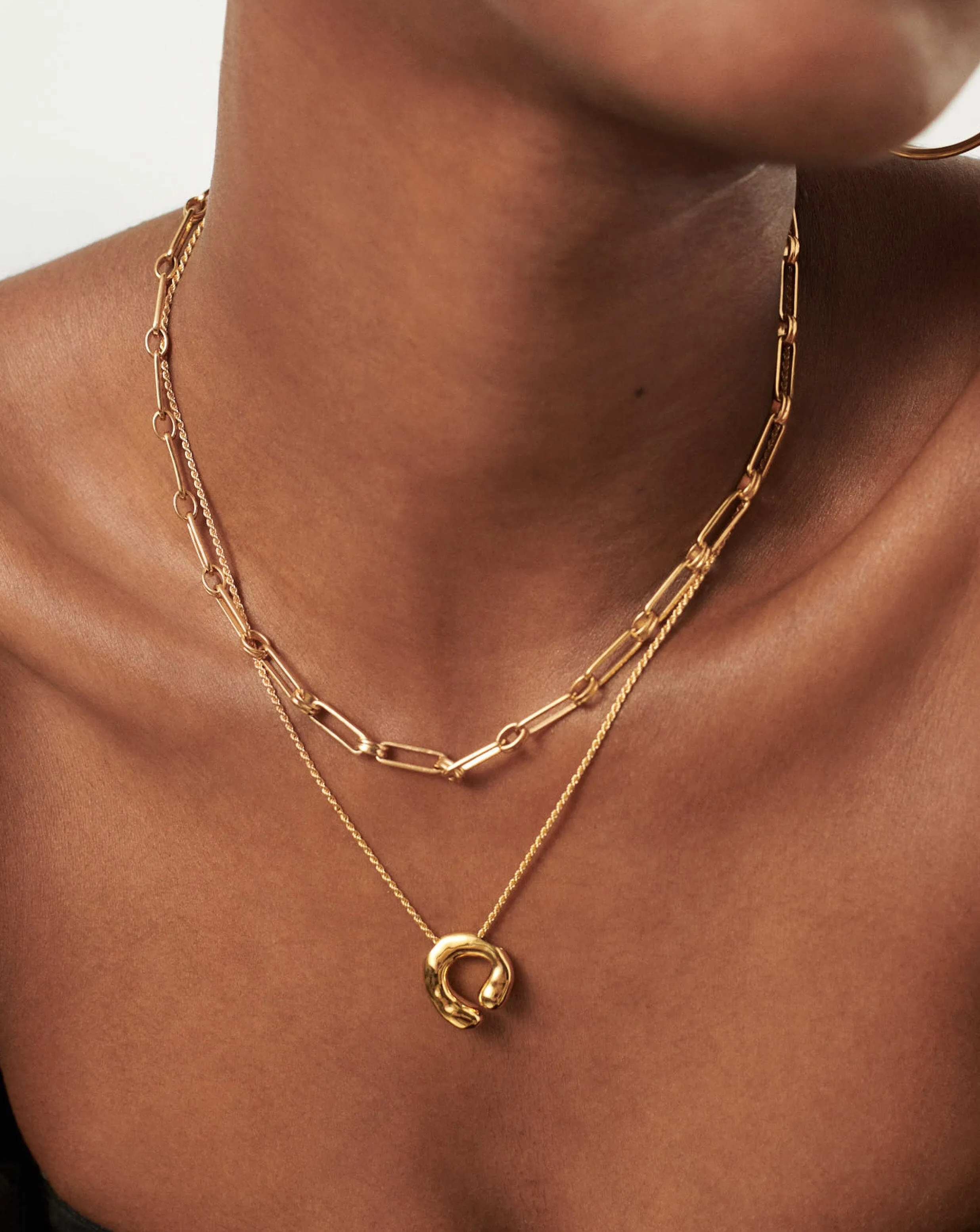 Molten Open Pendant Necklace | 18k Gold Plated