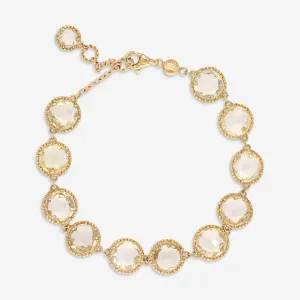 Nanis 18K Yellow Gold Rock Crystal Stone Bracelet BN12-560