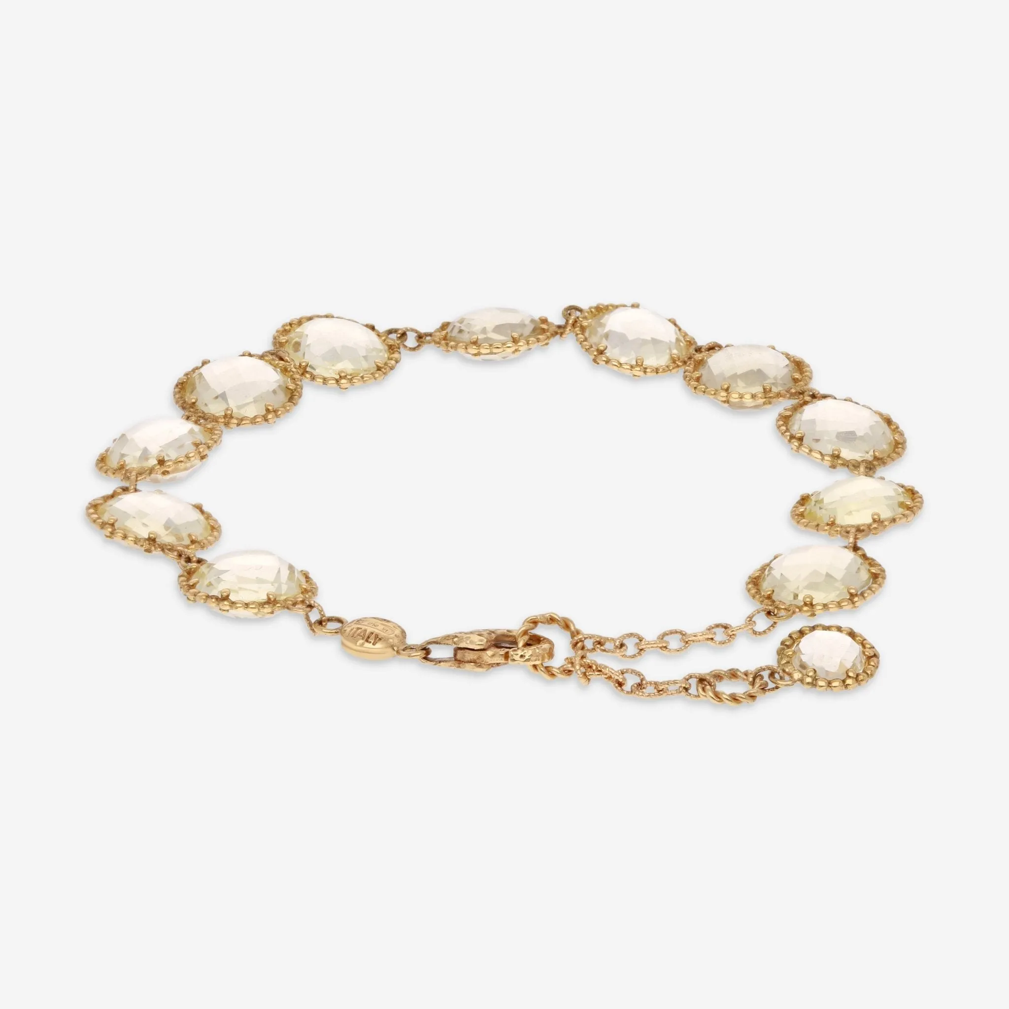 Nanis 18K Yellow Gold Rock Crystal Stone Bracelet BN12-560