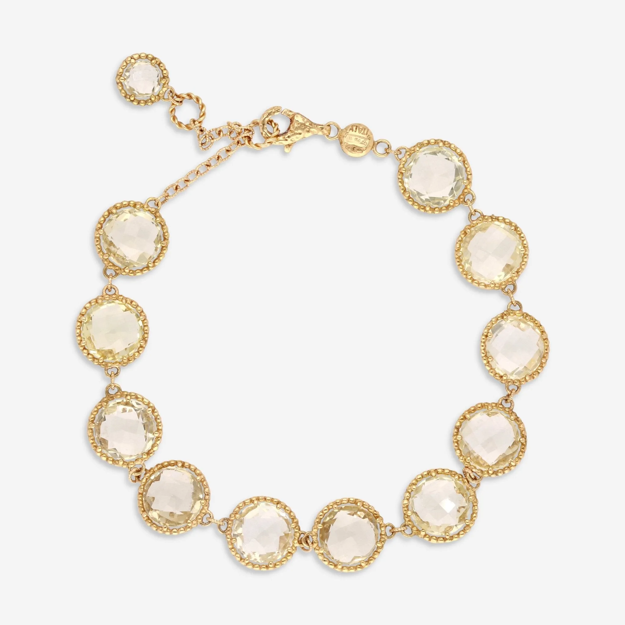 Nanis 18K Yellow Gold Rock Crystal Stone Bracelet BN12-560