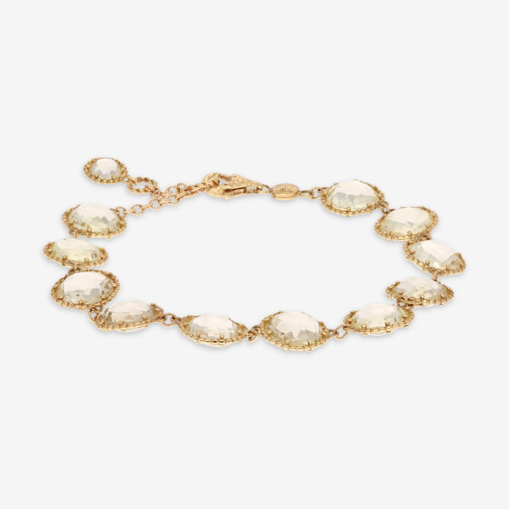 Nanis 18K Yellow Gold Rock Crystal Stone Bracelet BN12-560