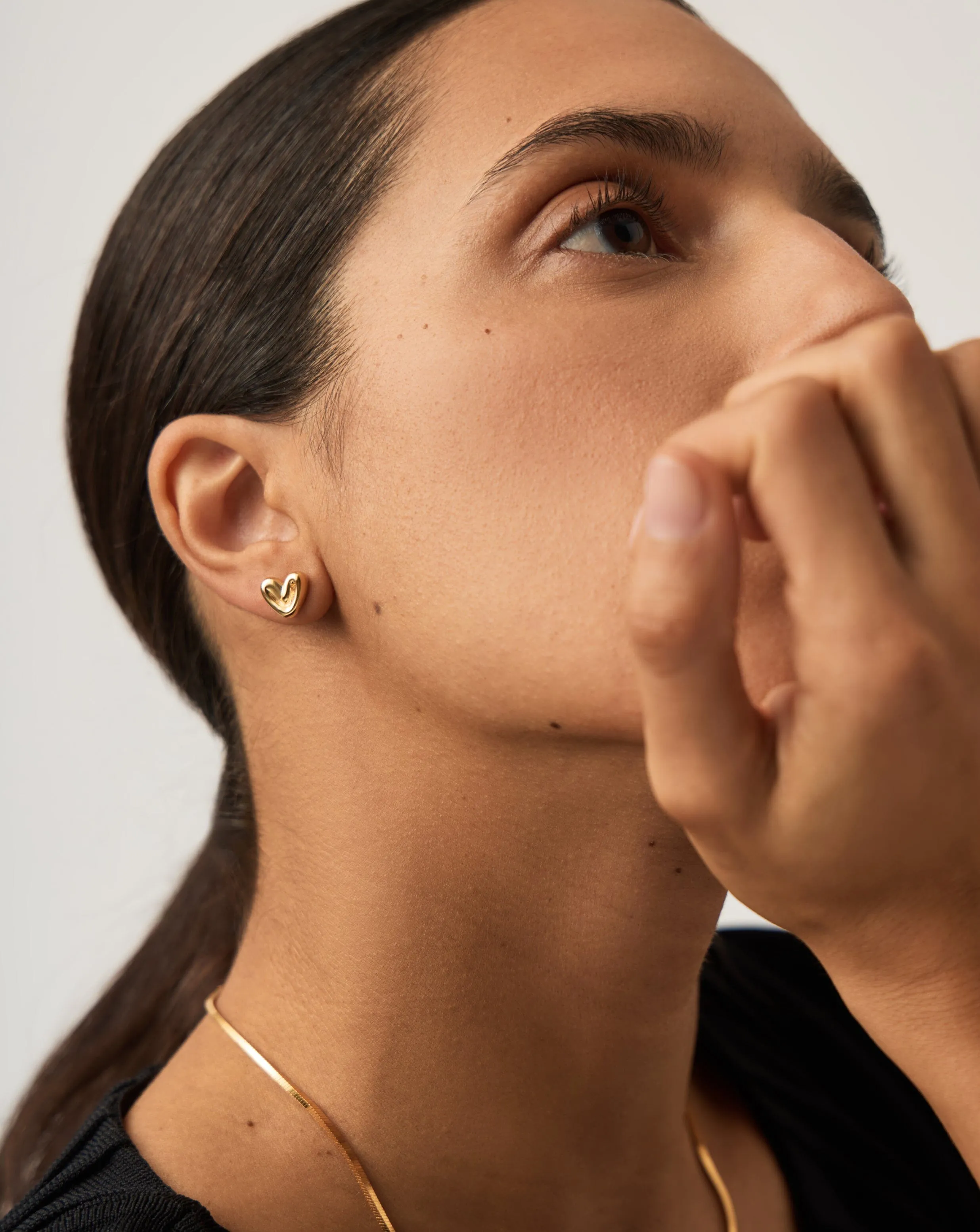 Puffy Heart Mini Stud Earrings |18k Gold Vermeil