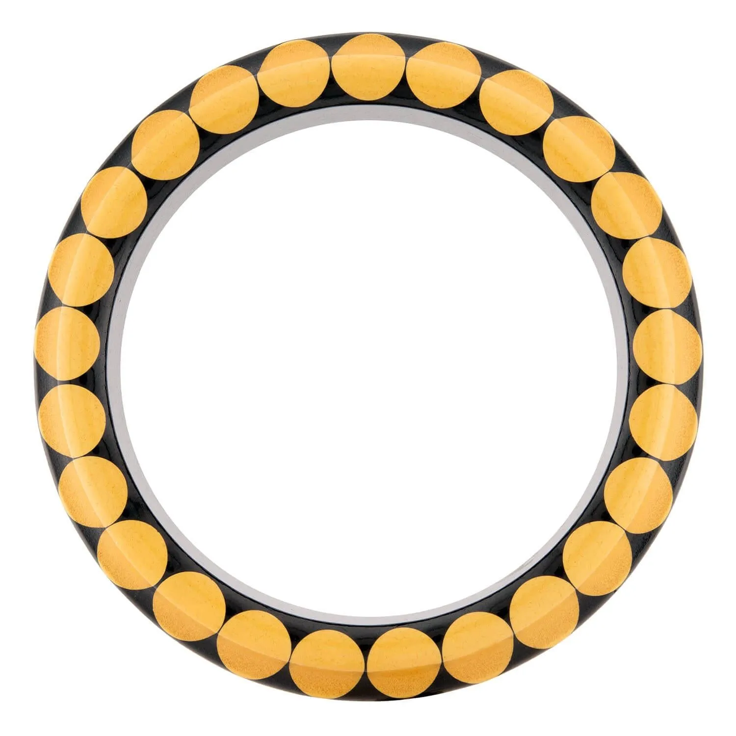 Retro Bakelite Cream Corn and Black Bakelite Bangle