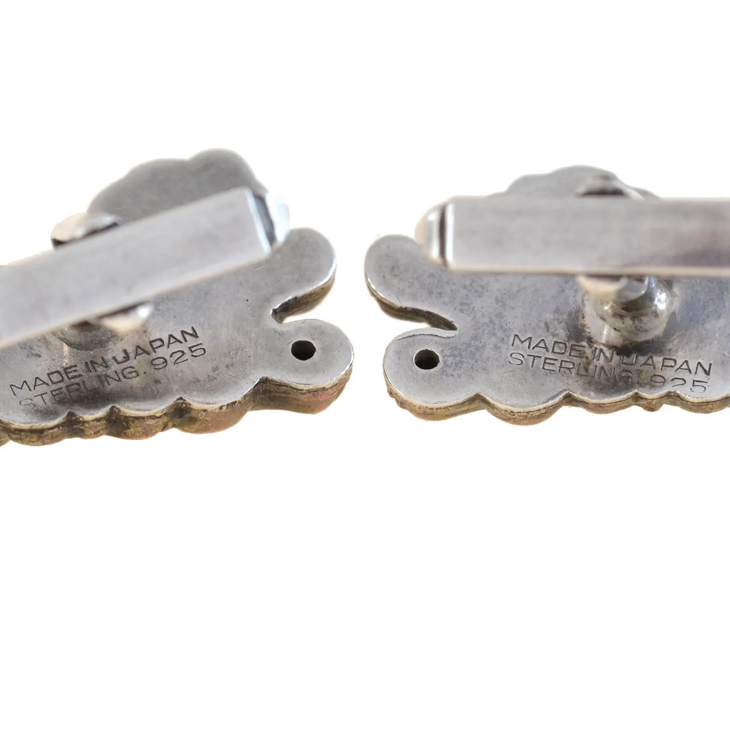 Retro Japanese Sterling Silver   Gold Overlay "Foo Dog" Cufflinks
