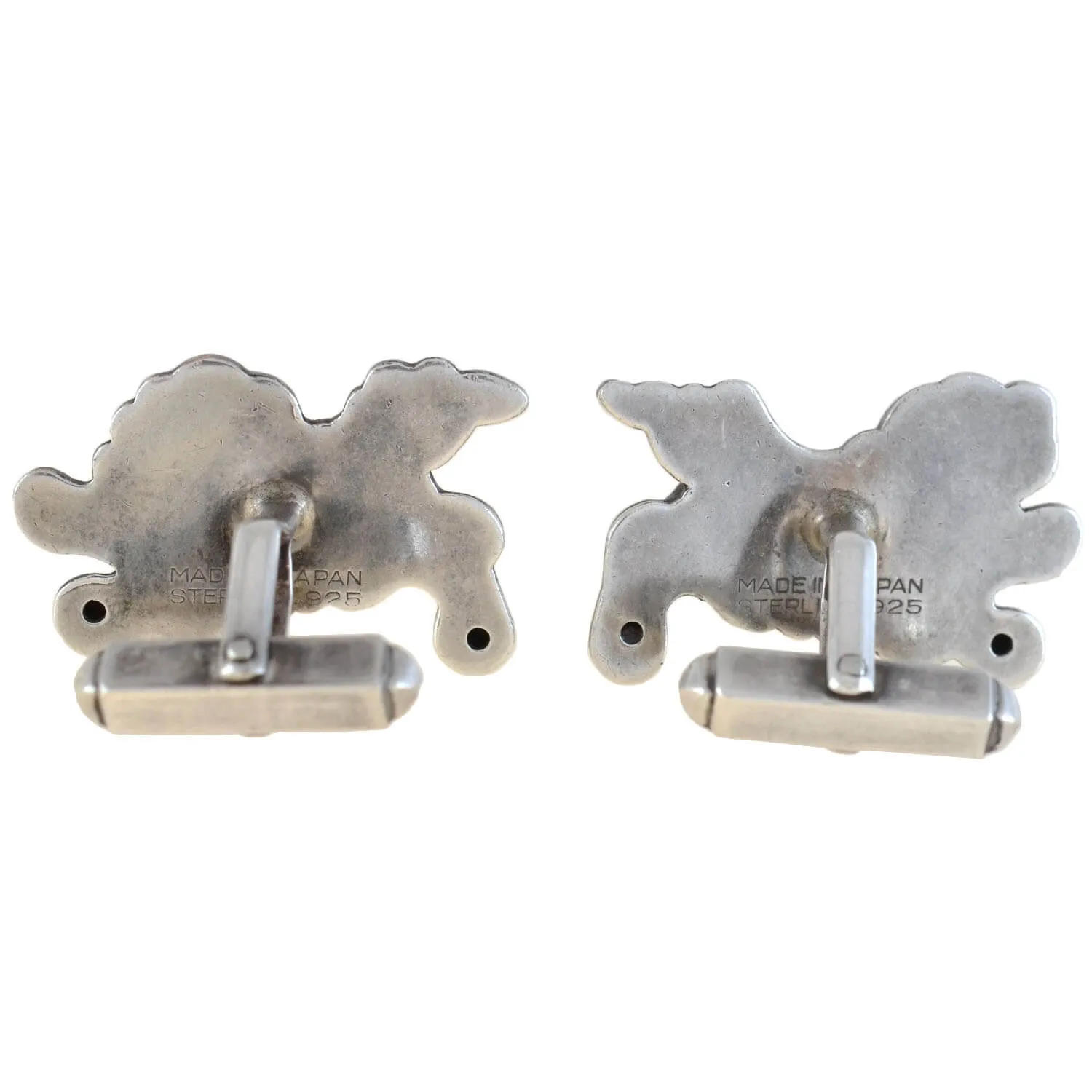 Retro Japanese Sterling Silver   Gold Overlay "Foo Dog" Cufflinks