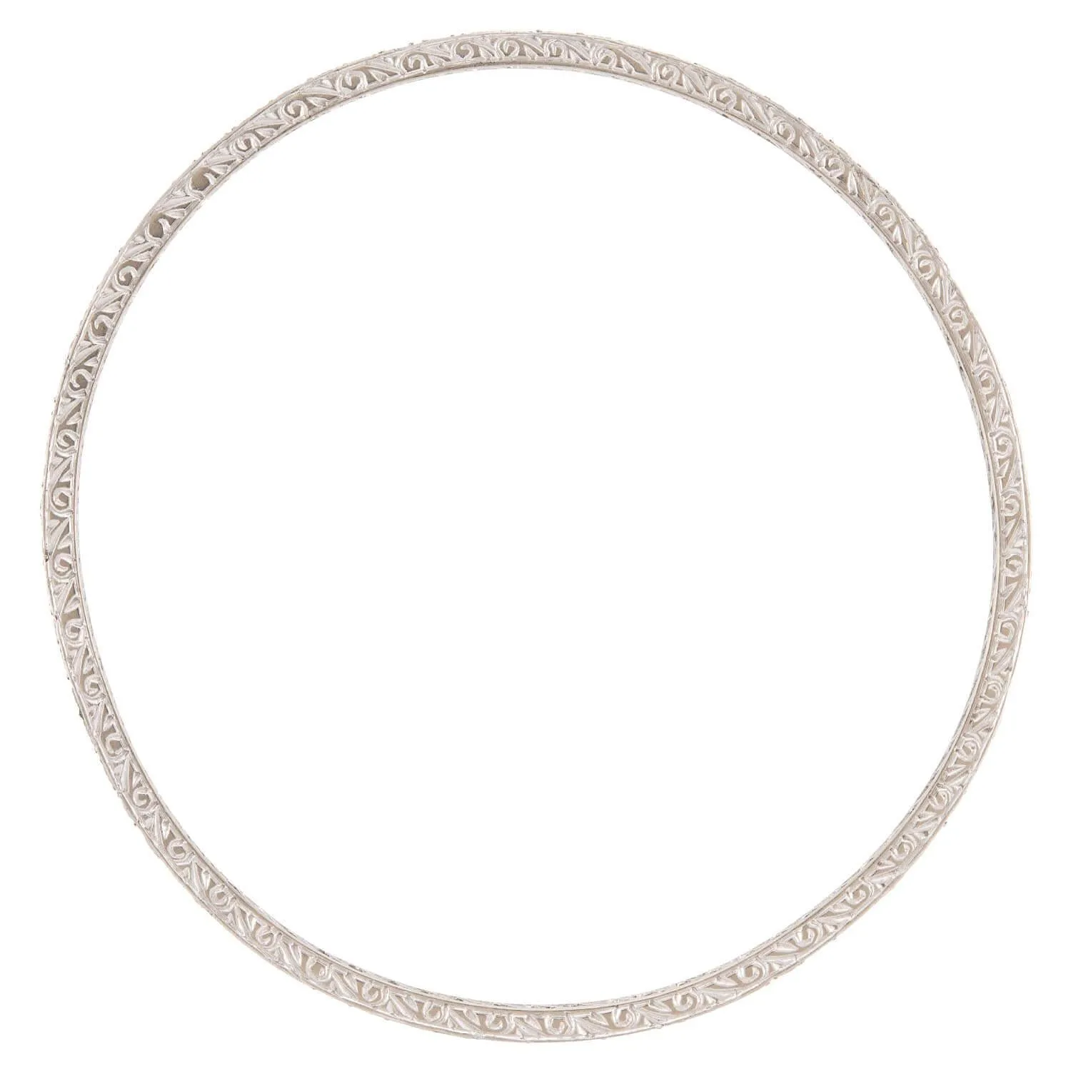 Retro Platinum Diamond Bangle