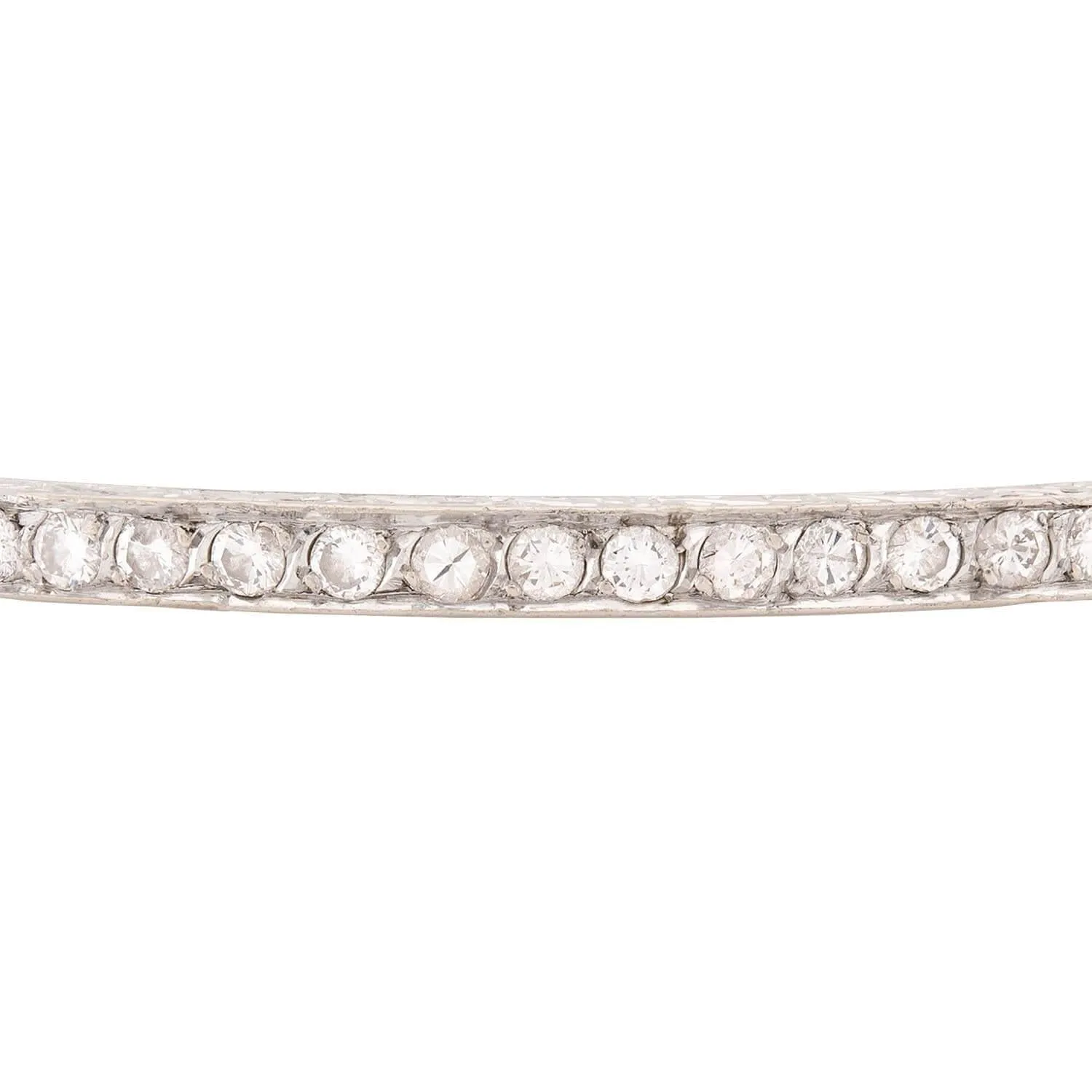 Retro Platinum Diamond Bangle