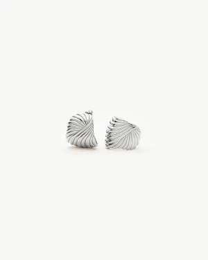 Ripple Stud Earrings | Silver Plated