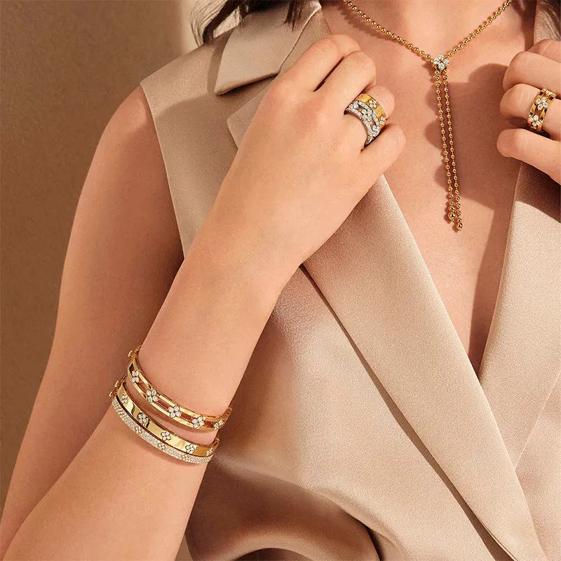 ROBERTO COIN 'LOVE IN VERONA' 18CT YELLOW GOLD DIAMOND BANGLE