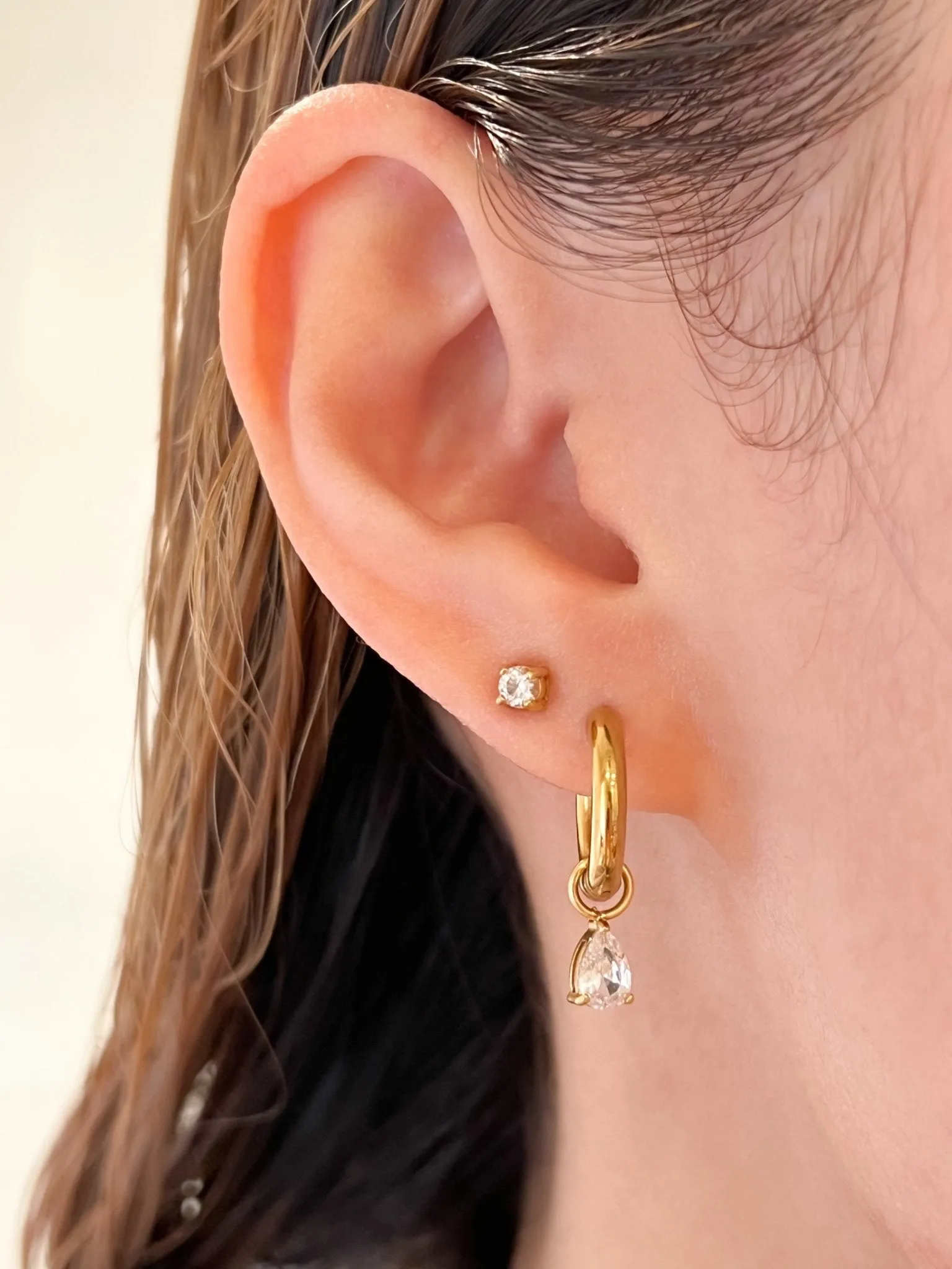 Tear Drop Hoop Charms