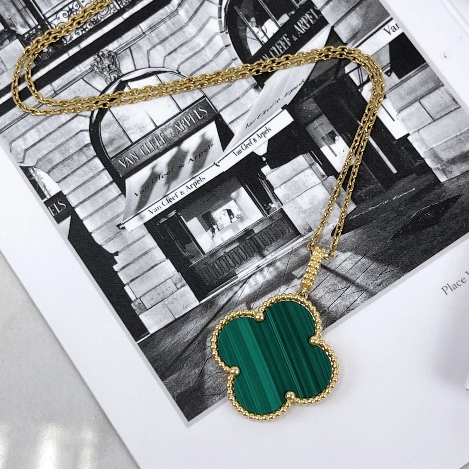Van Cleef and Arpels Magic Alhambra 1 Motif Pendant and Necklace- Vca