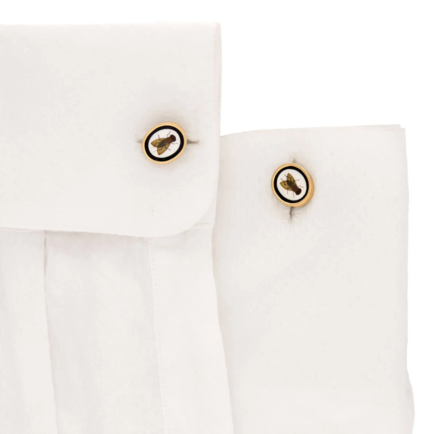 Victorian 18k Pietra Dura Fly Motif Cufflinks