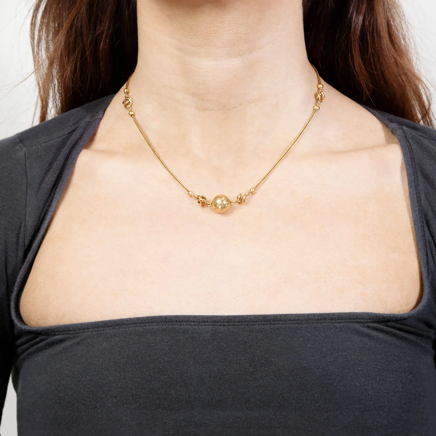 Victorian English 18k Love Knot-Motif Necklace