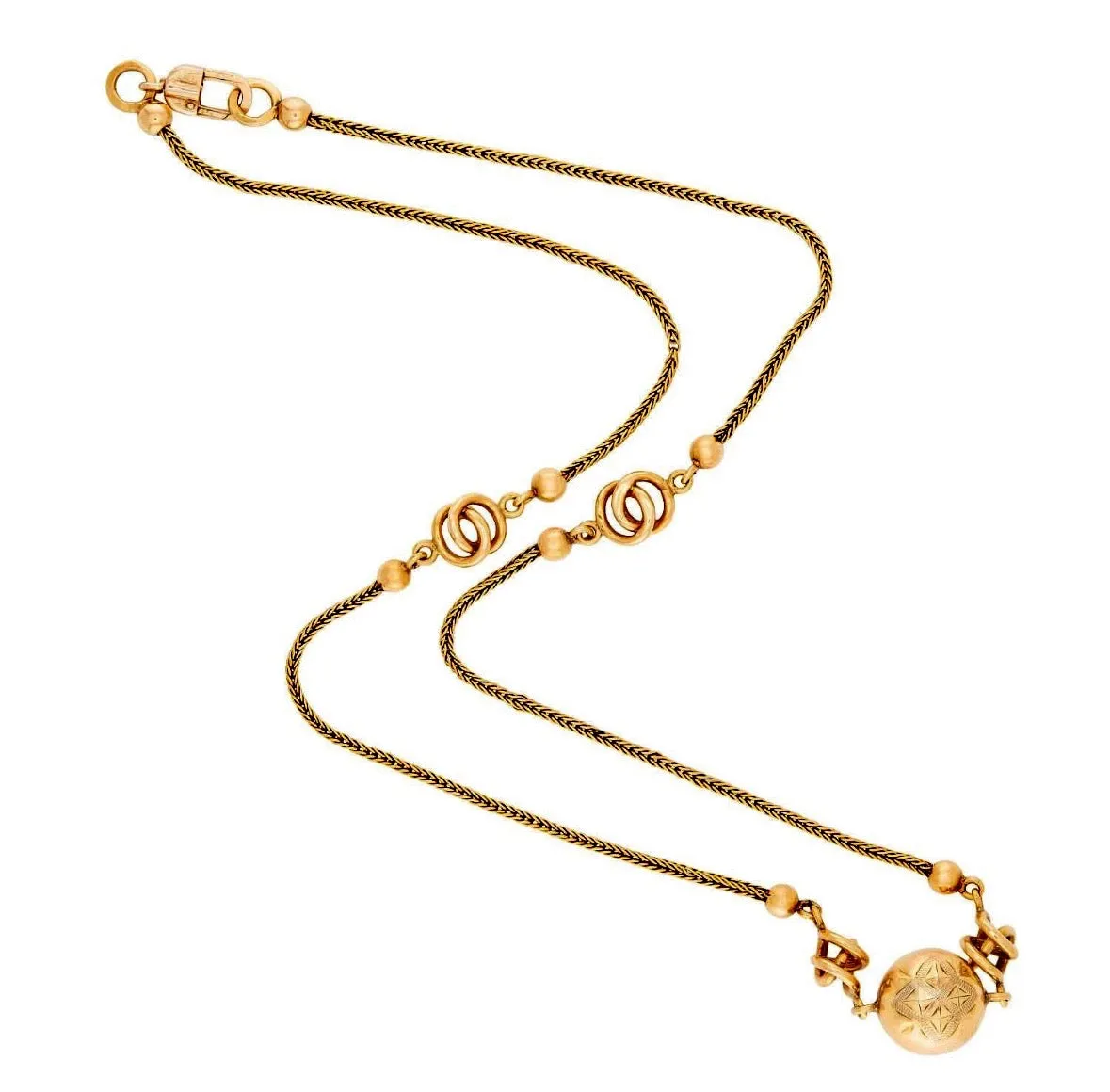 Victorian English 18k Love Knot-Motif Necklace