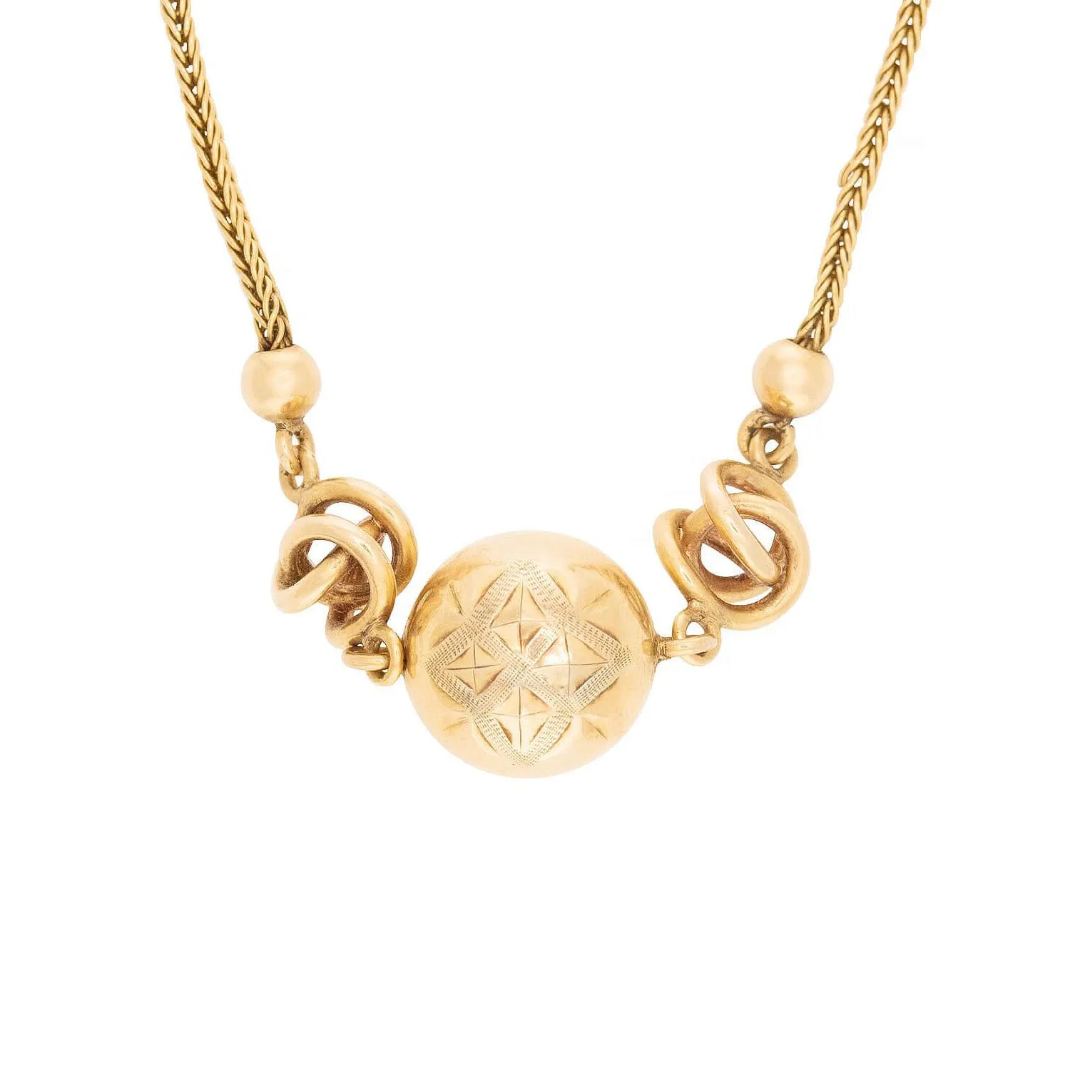 Victorian English 18k Love Knot-Motif Necklace