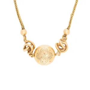 Victorian English 18k Love Knot-Motif Necklace
