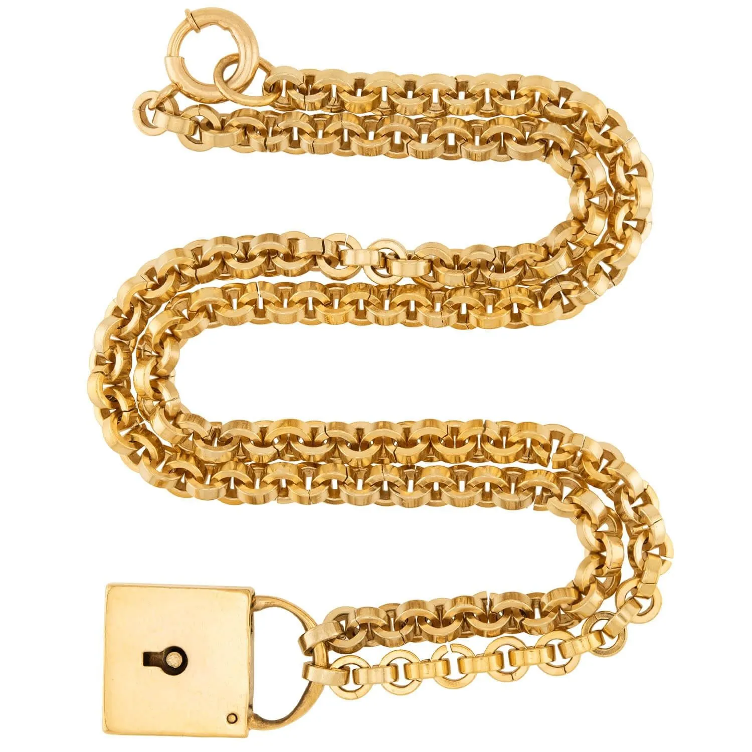 Victorian Gold Filled Padlock Pendant Necklace