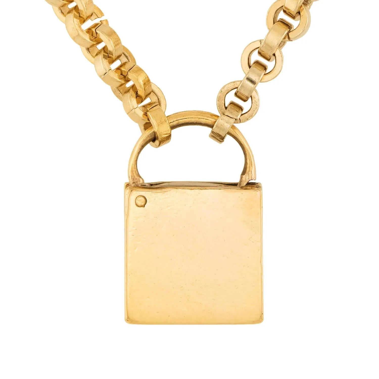 Victorian Gold Filled Padlock Pendant Necklace