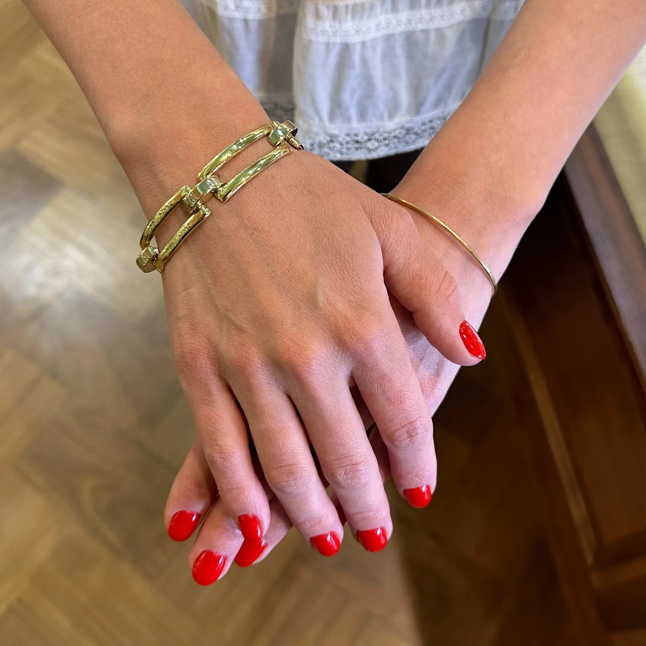 Vintage 14k Gold Rectangular Link Bracelet