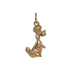 Vintage 14k Gold Sitting Poodle Charm