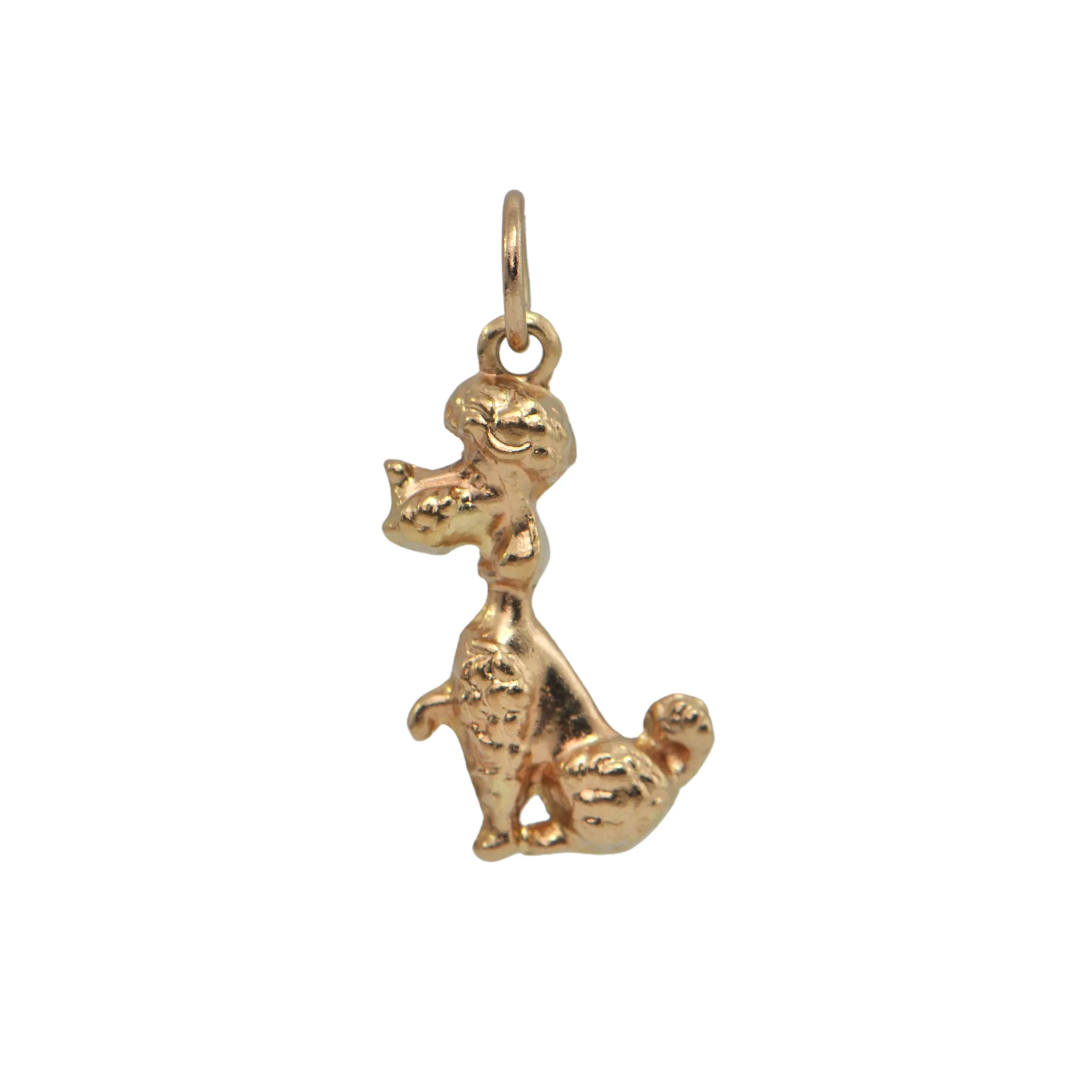 Vintage 14k Gold Sitting Poodle Charm