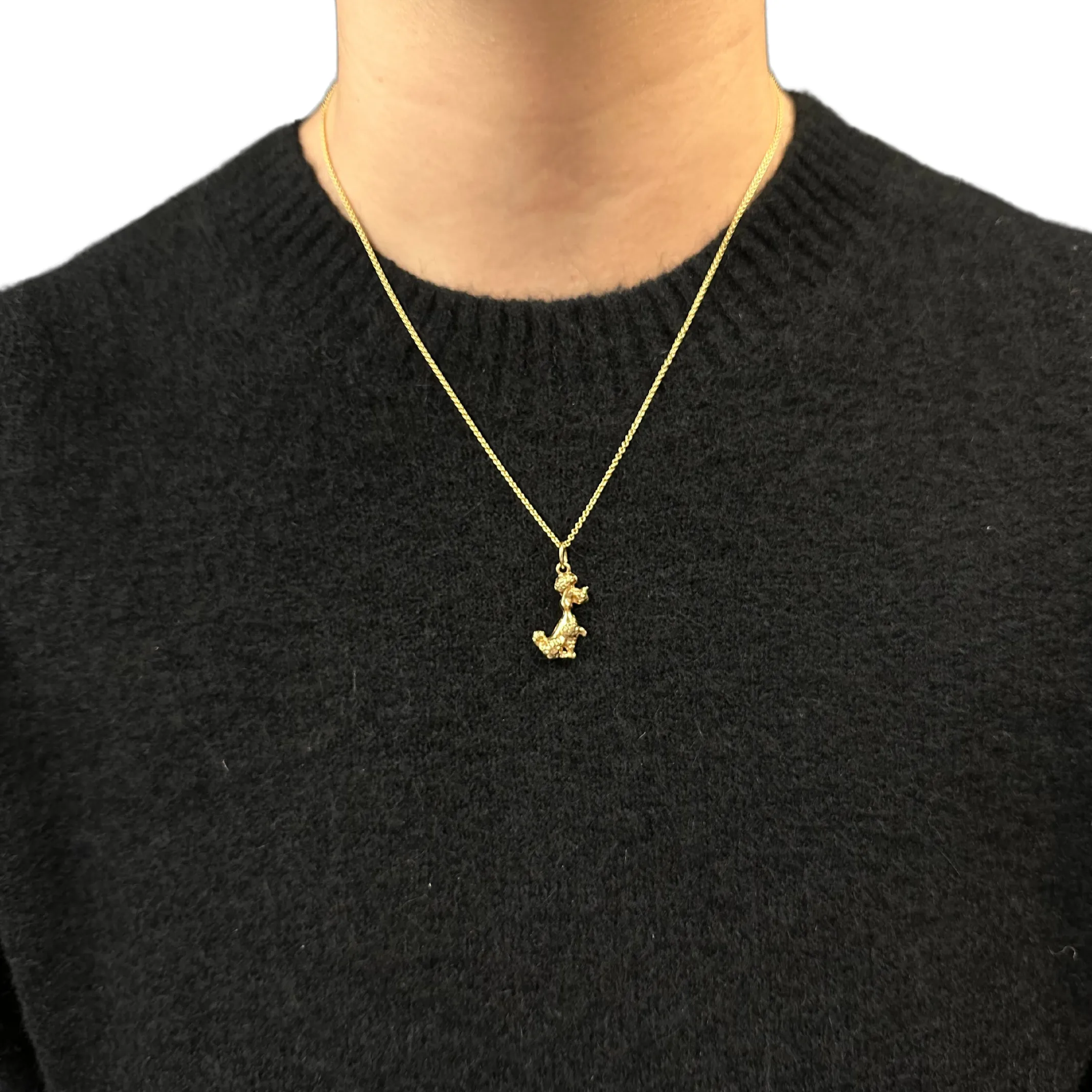 Vintage 14k Gold Sitting Poodle Charm