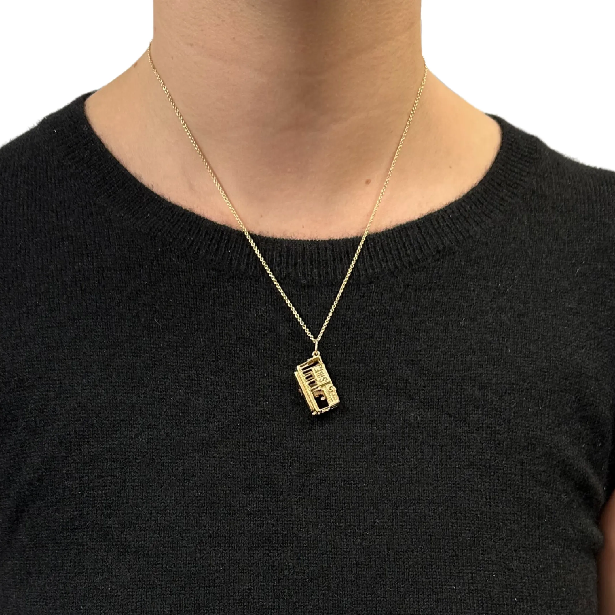 Vintage 14K Yellow Gold San Francisco Cable Car Stanhope Charm
