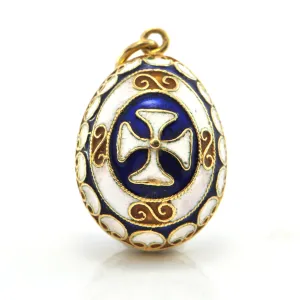 Vintage 18K Yellow Gold and Enamel Egg Charm