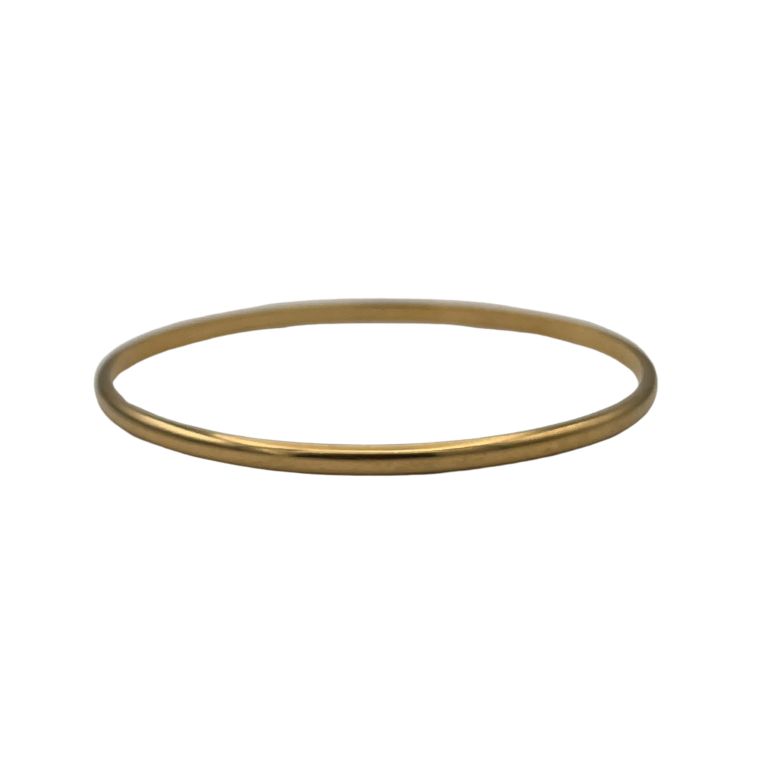 Vintage 18k yellow gold high polish bangle slightly oval matching