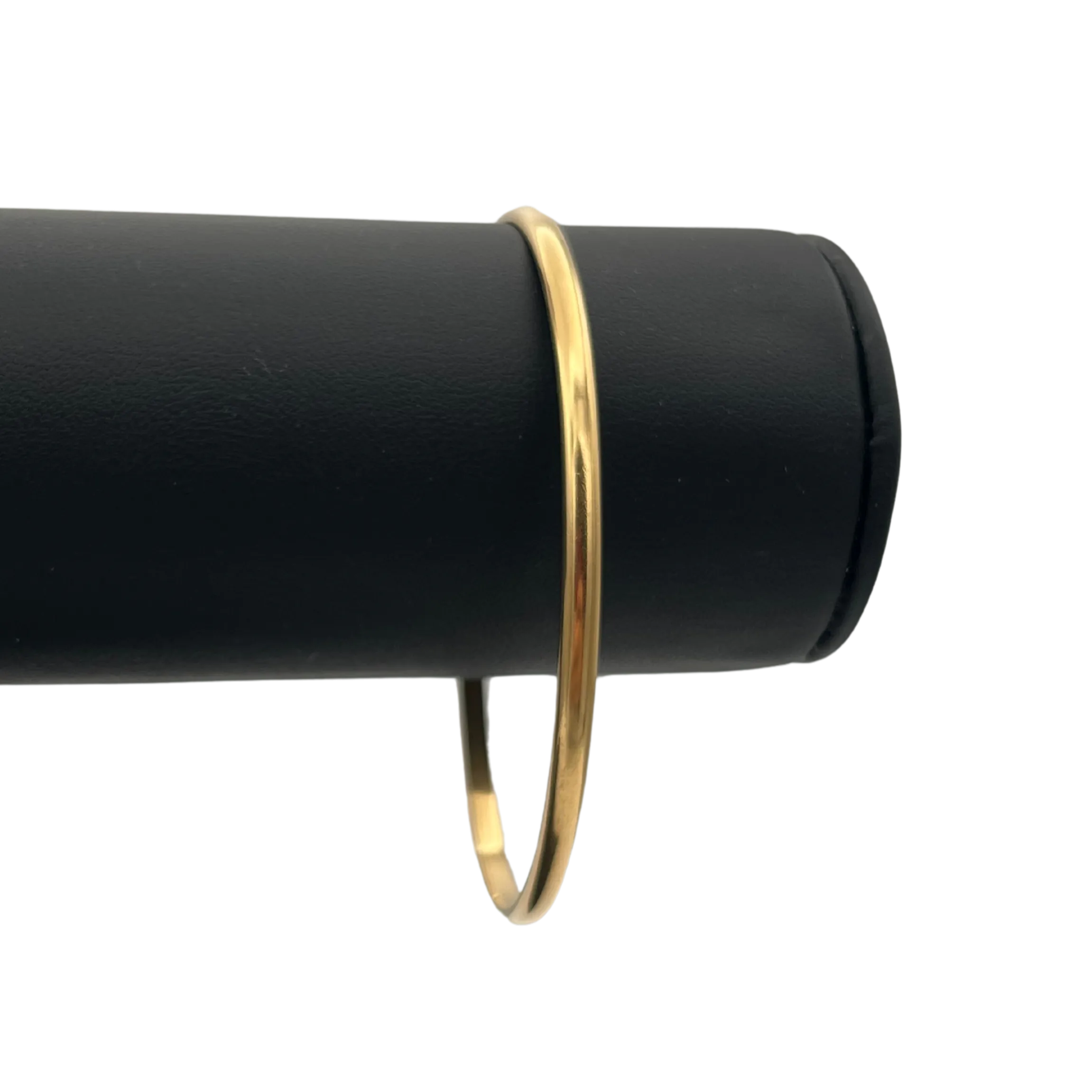Vintage 18k yellow gold high polish bangle slightly oval matching