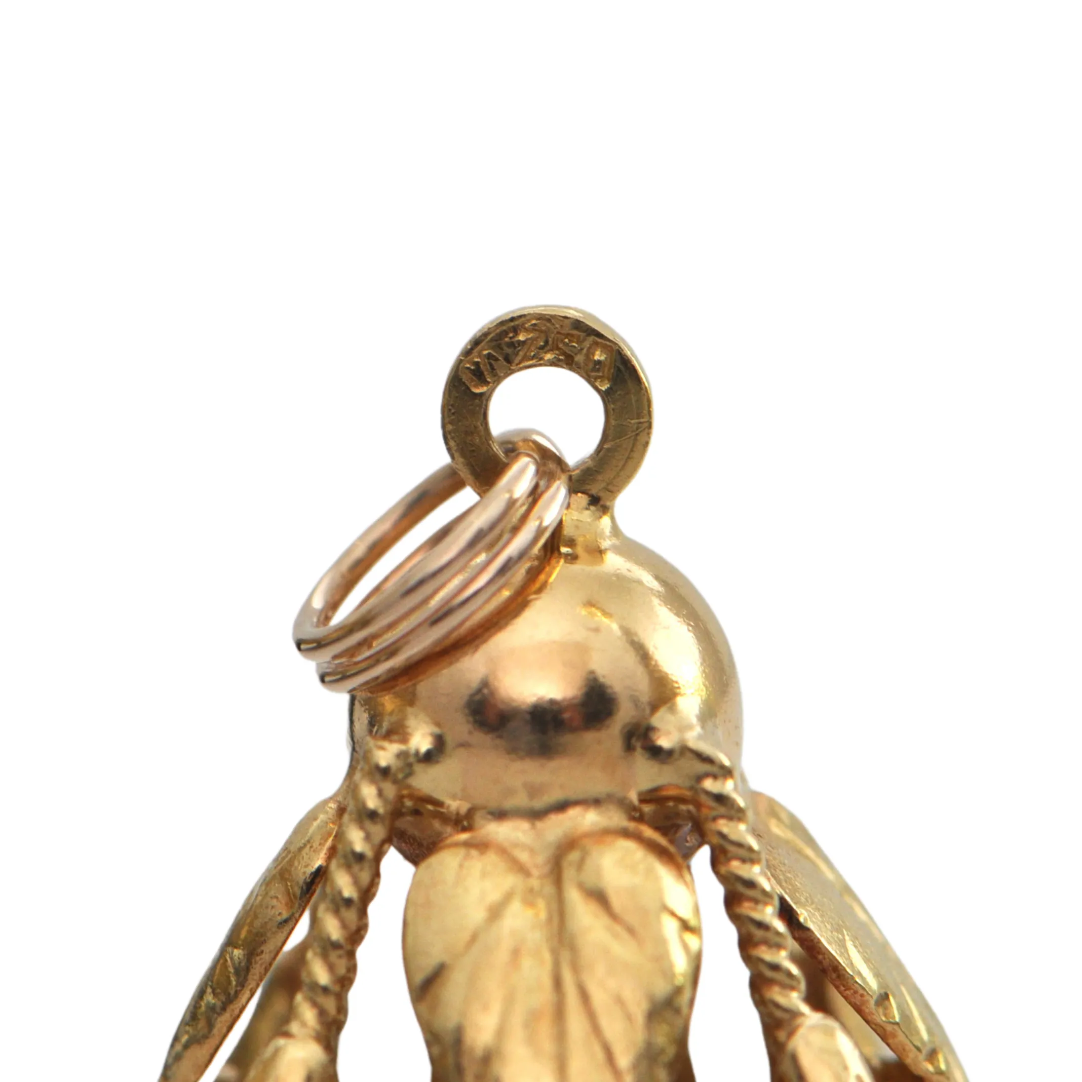 Vintage 18K Yellow Gold Lantern Charm