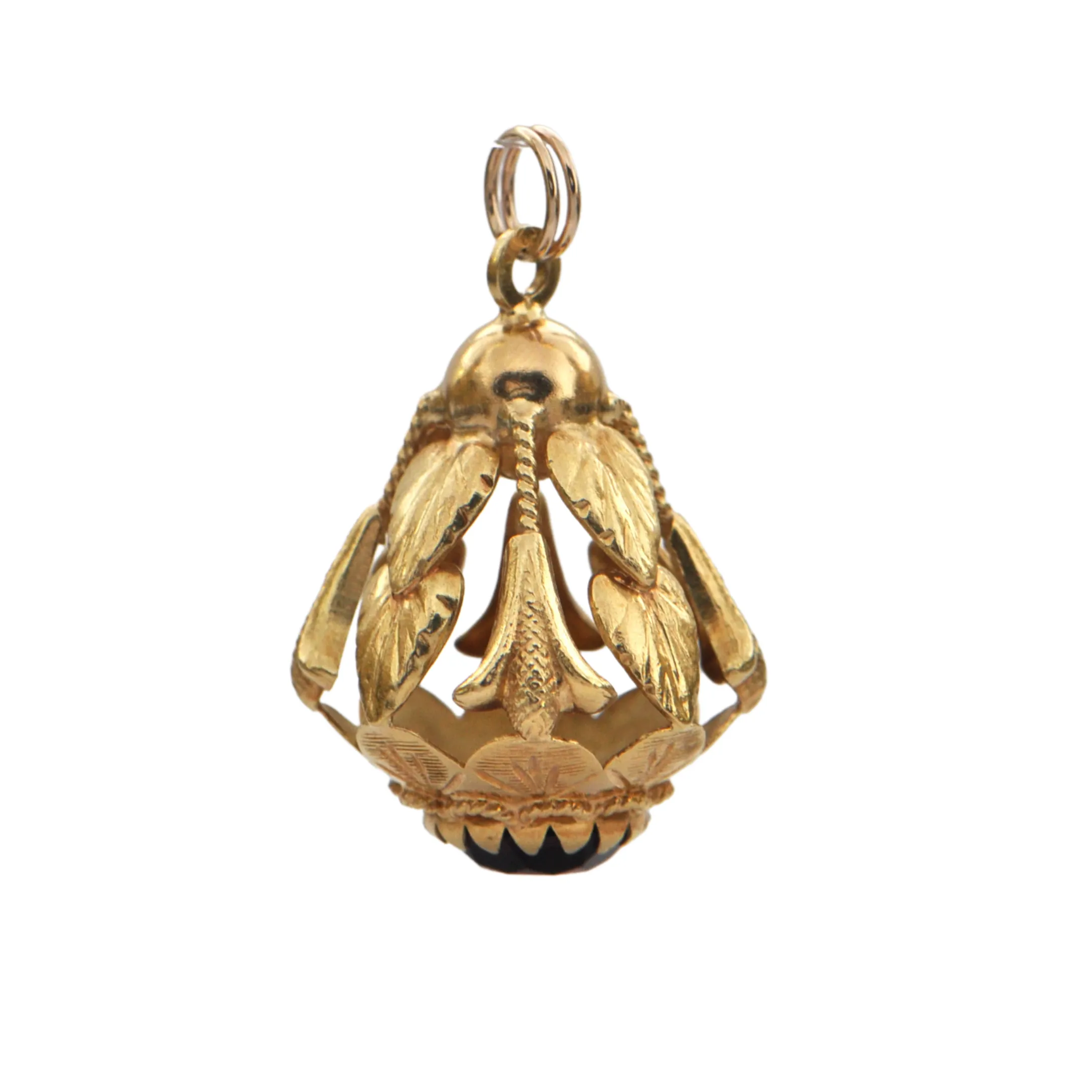 Vintage 18K Yellow Gold Lantern Charm