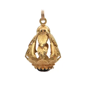 Vintage 18K Yellow Gold Lantern Charm