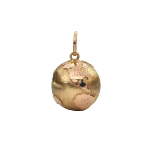 Vintage Italian 18K Two-Toned Gold Globe Charm